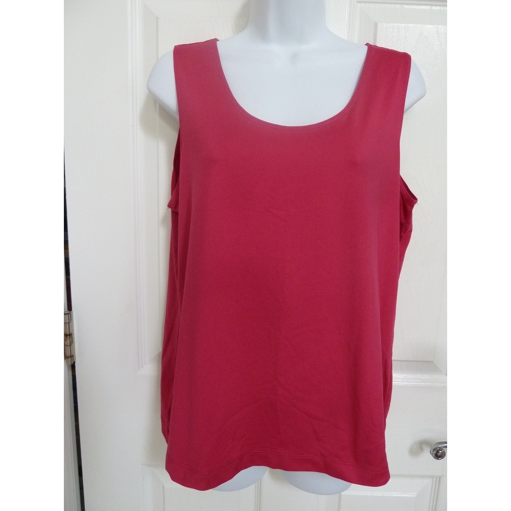 Additions by Chico's Pink Nylon Tank Top Size 2 L 12/14 Career Shell Sleeveless